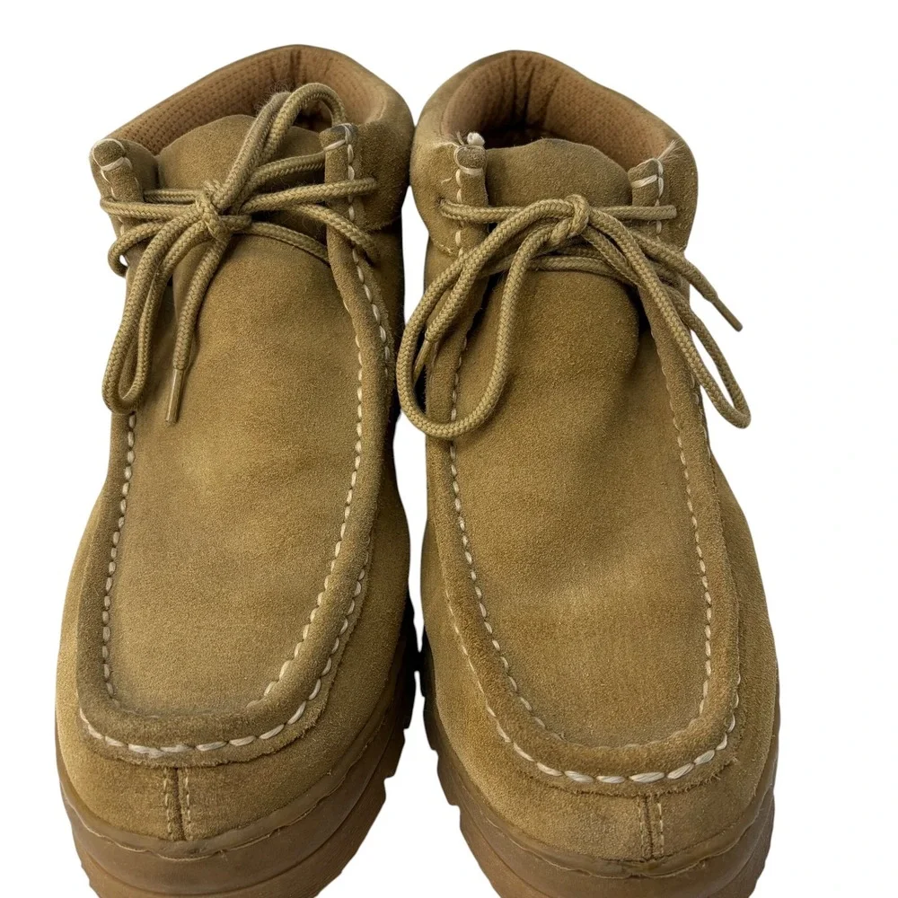 Stacy Adams SAO Moc Toe Chukka Boots Men's 12M Tan Suede Lug Sole Lace Up